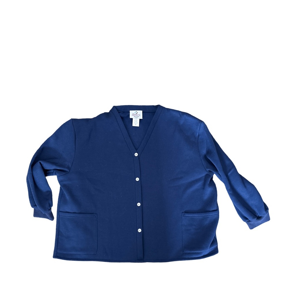 Silverts Adaptable open back Blue Button-Up Cardigan - size 3XL